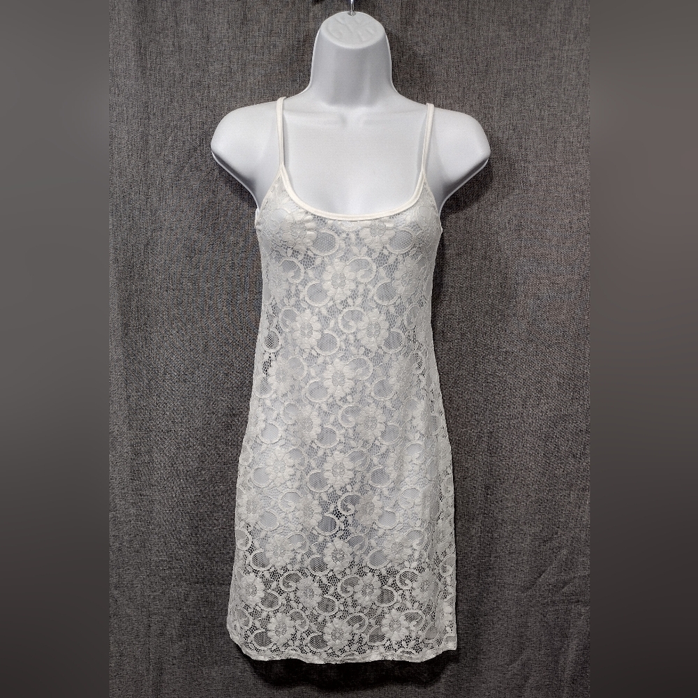 Nasty Gal Flaroal Lace Pajama Dress Women's S White Retro 90s Y2K Romantic